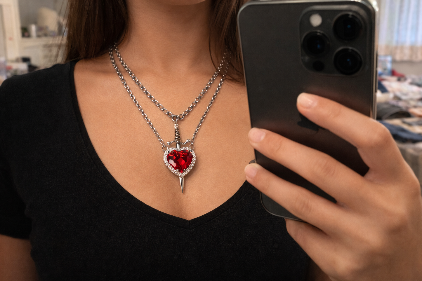 Eternal Bond™ Heart & Sword Necklace