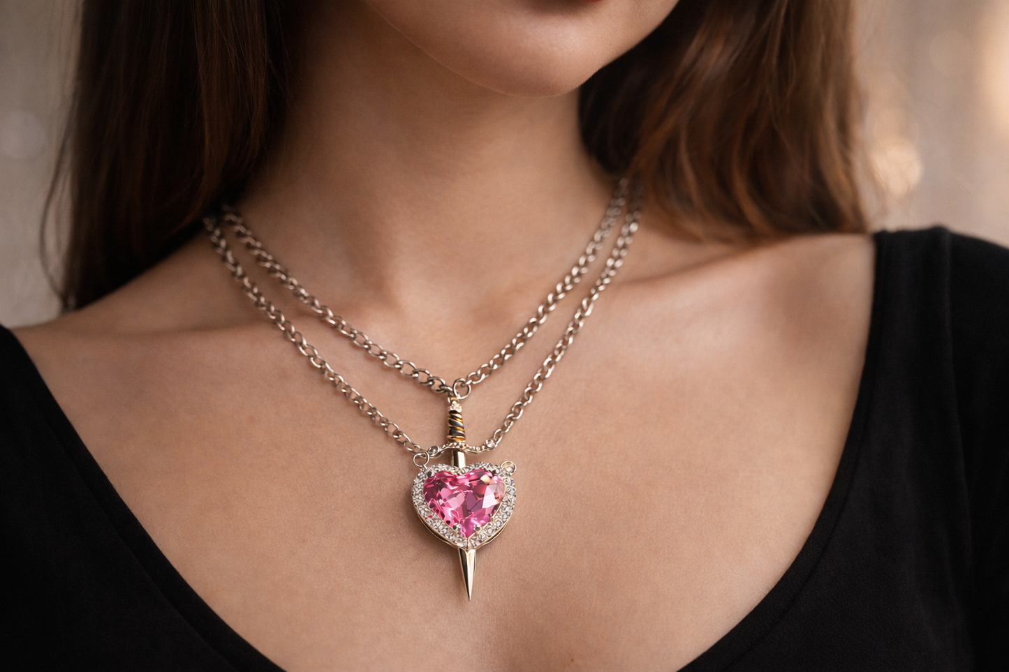 Eternal Bond™ Heart & Sword Necklace